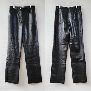 Aritzia The Melina Wilfred Size 4 Black Vegan Faux Leather High Rise Pants
